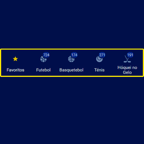 Selecione o esporte de seu interesse na Citobet