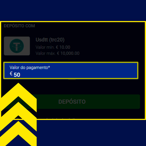 Especifique o valor do depósito Citobet